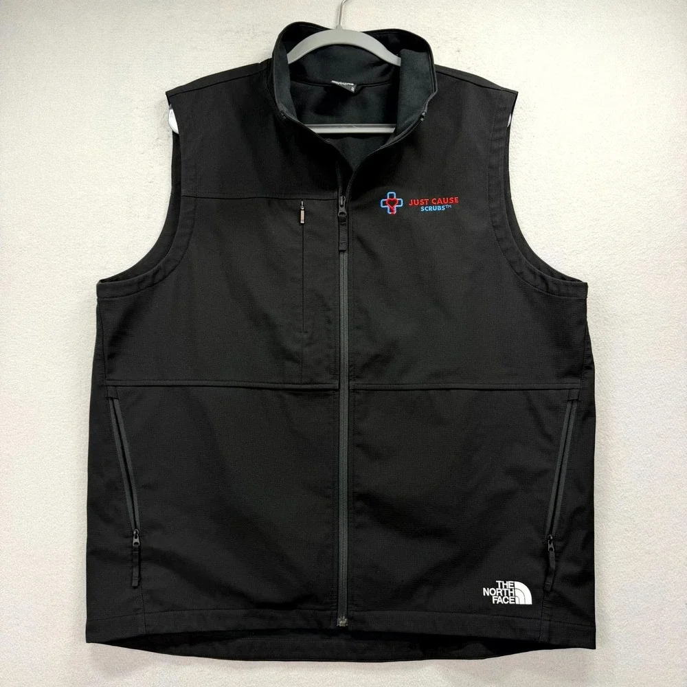 The North Face Vest Mens XL Black Face Just Cause Scrubs Ripstop Full Zip Jacket